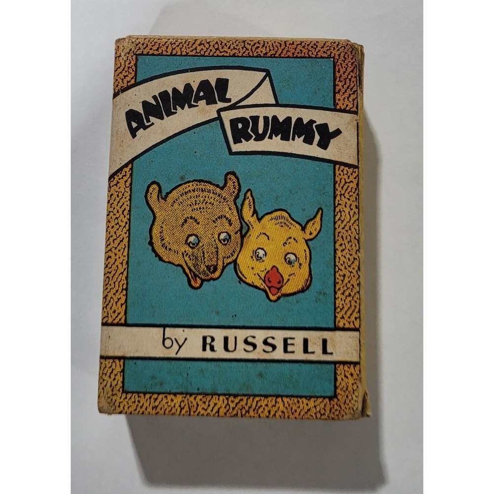 Vintage Animal Rummy by Russell A Big Little Card Game Vol. V 1939 Made In USA